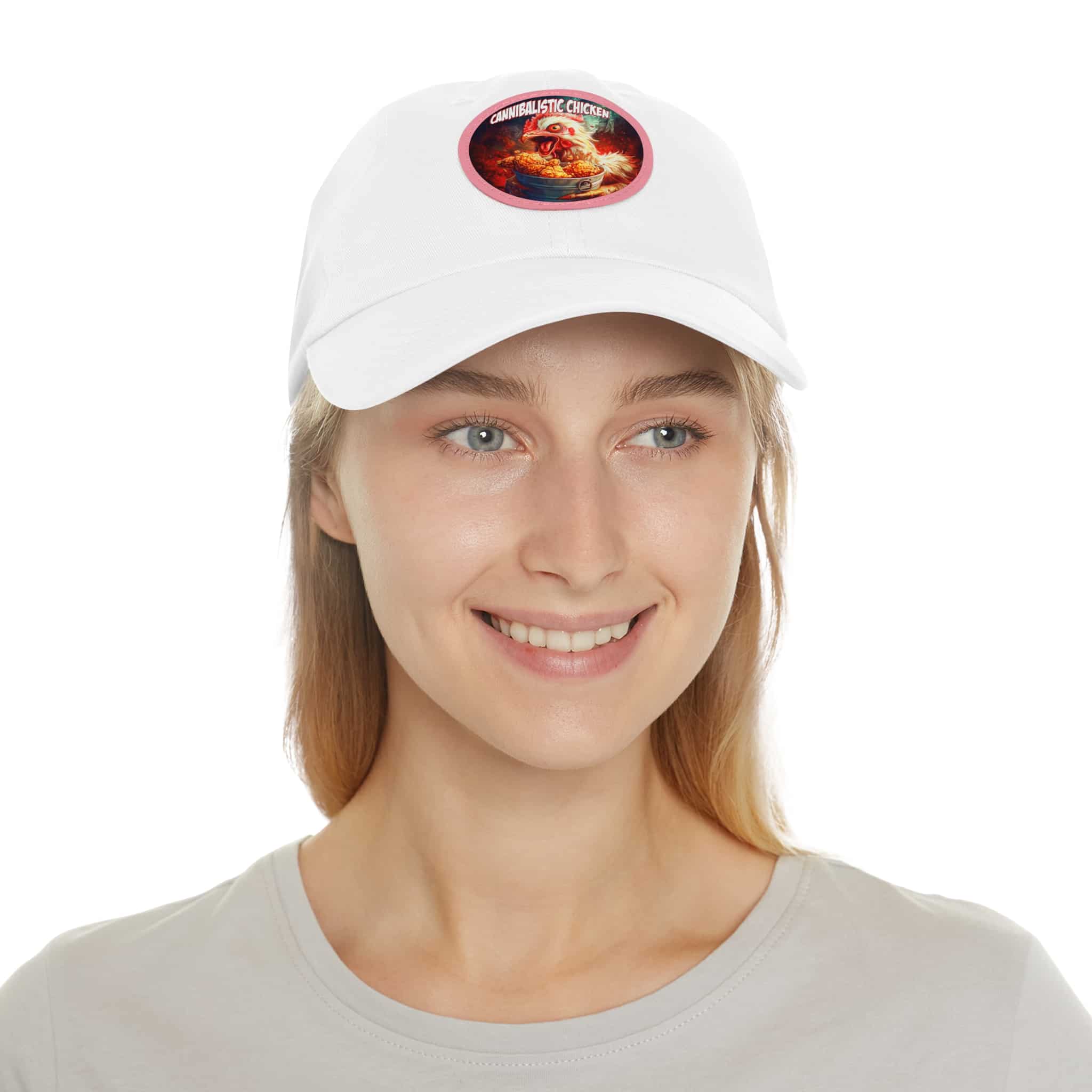 Cannibalistic Chicken Band Artistic Round Leather Patch Dad Hat - Stylish Casual Cap - Image 49