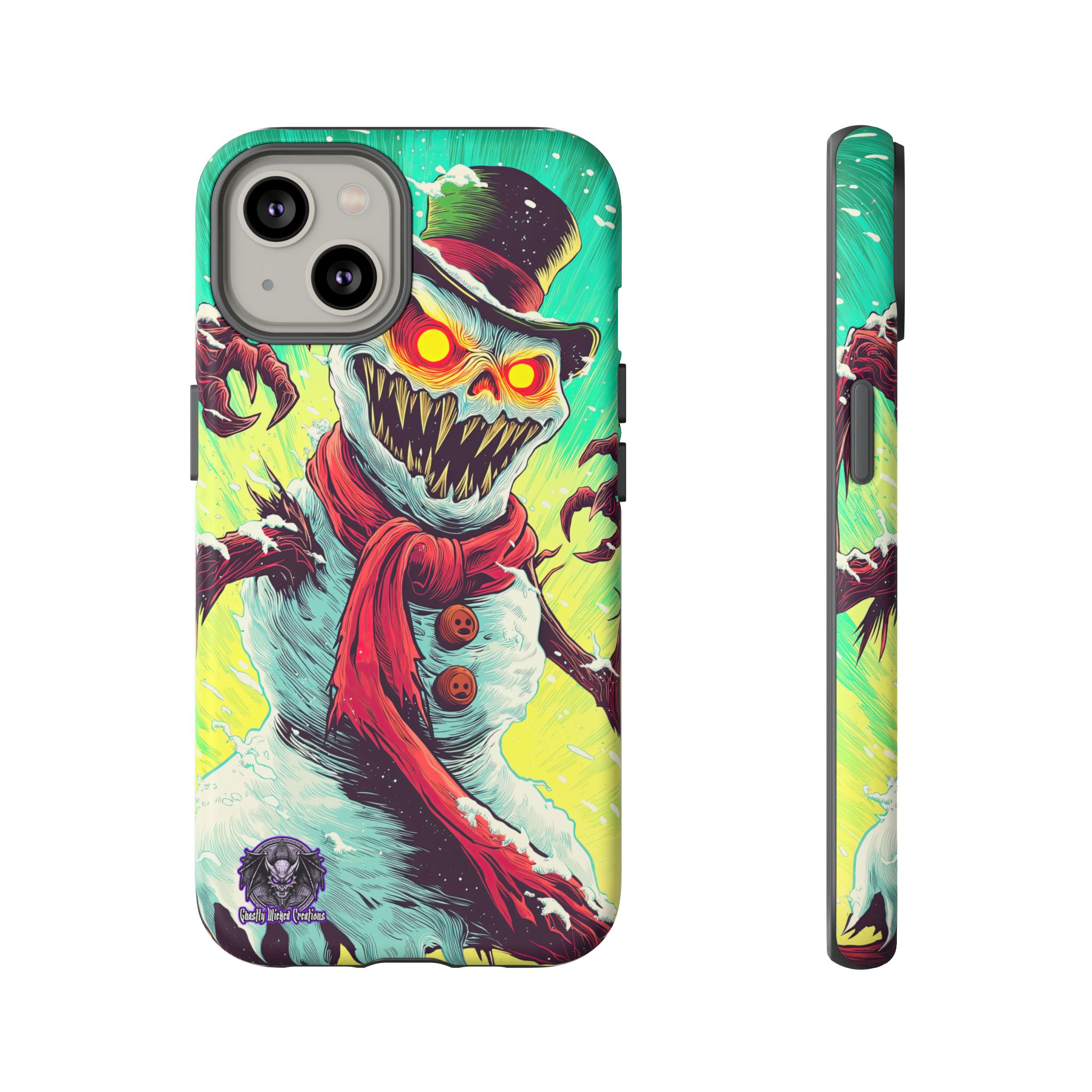 Sadistic Snowman Pop 60’s Art Style Samsung & iPhone Ultra Tough Cases - Image 75