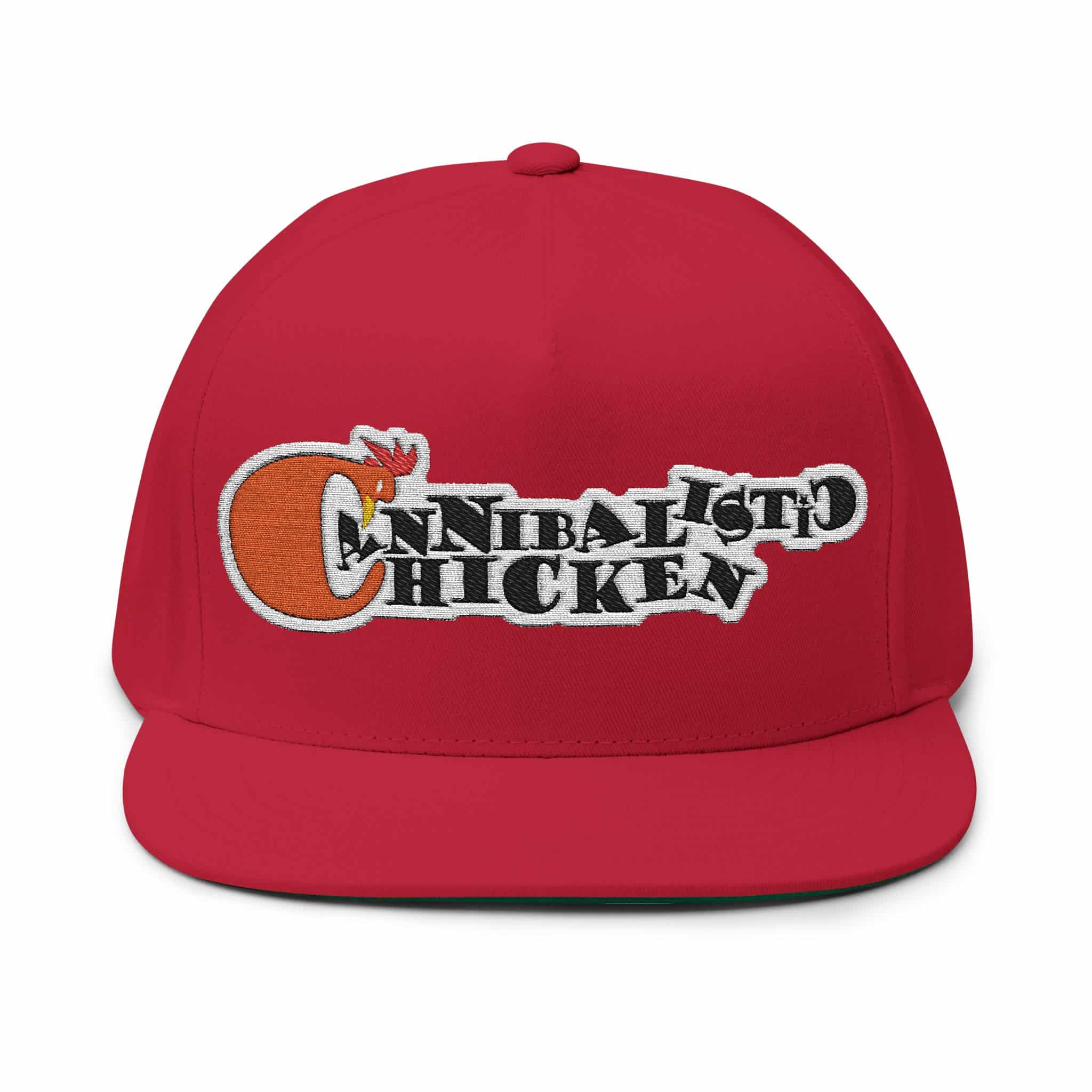Embroidered Cannibalistic Chicken Band New Logo 2 Flat Bill Cap Snapback - Image 9