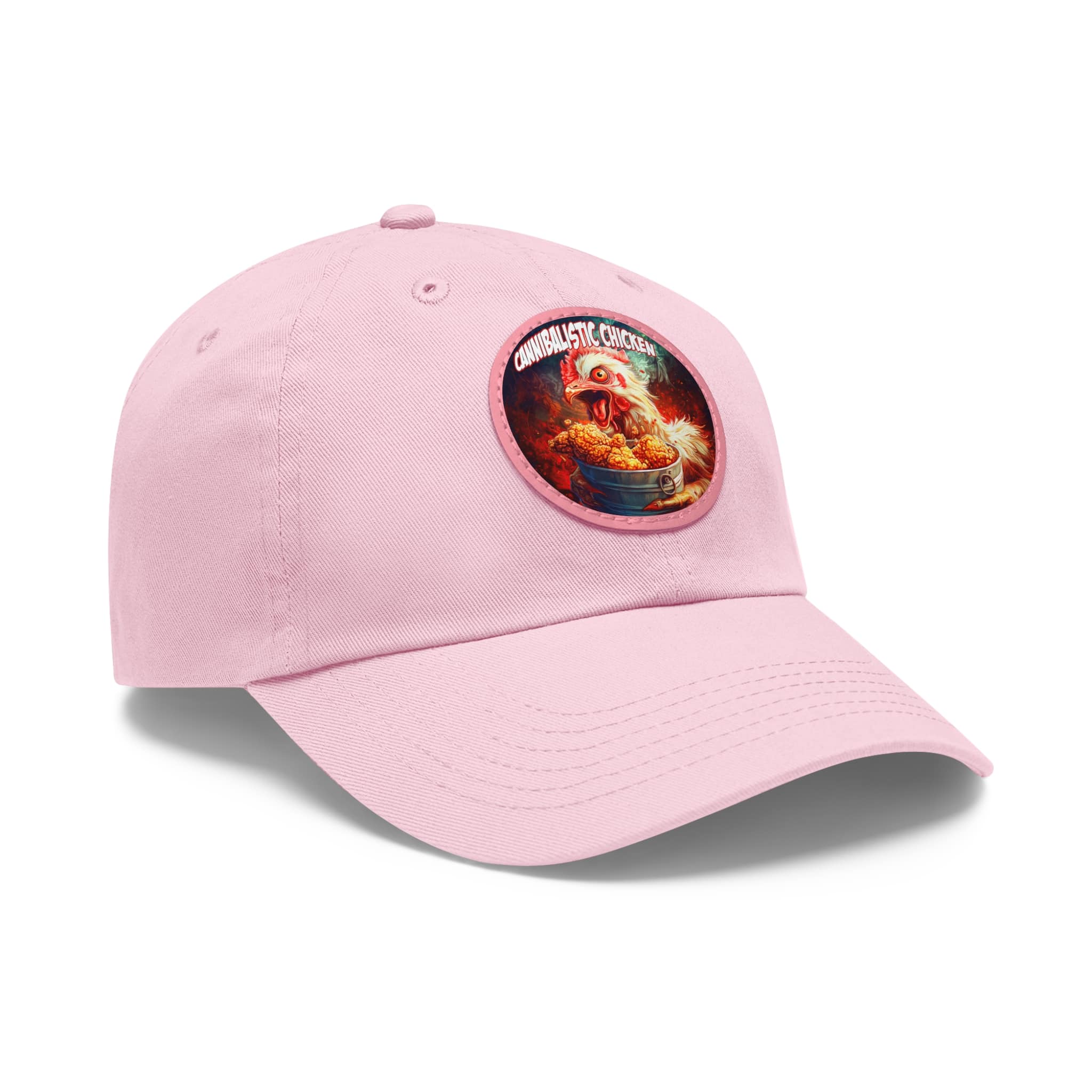 Cannibalistic Chicken Band Artistic Round Leather Patch Dad Hat - Stylish Casual Cap - Image 27