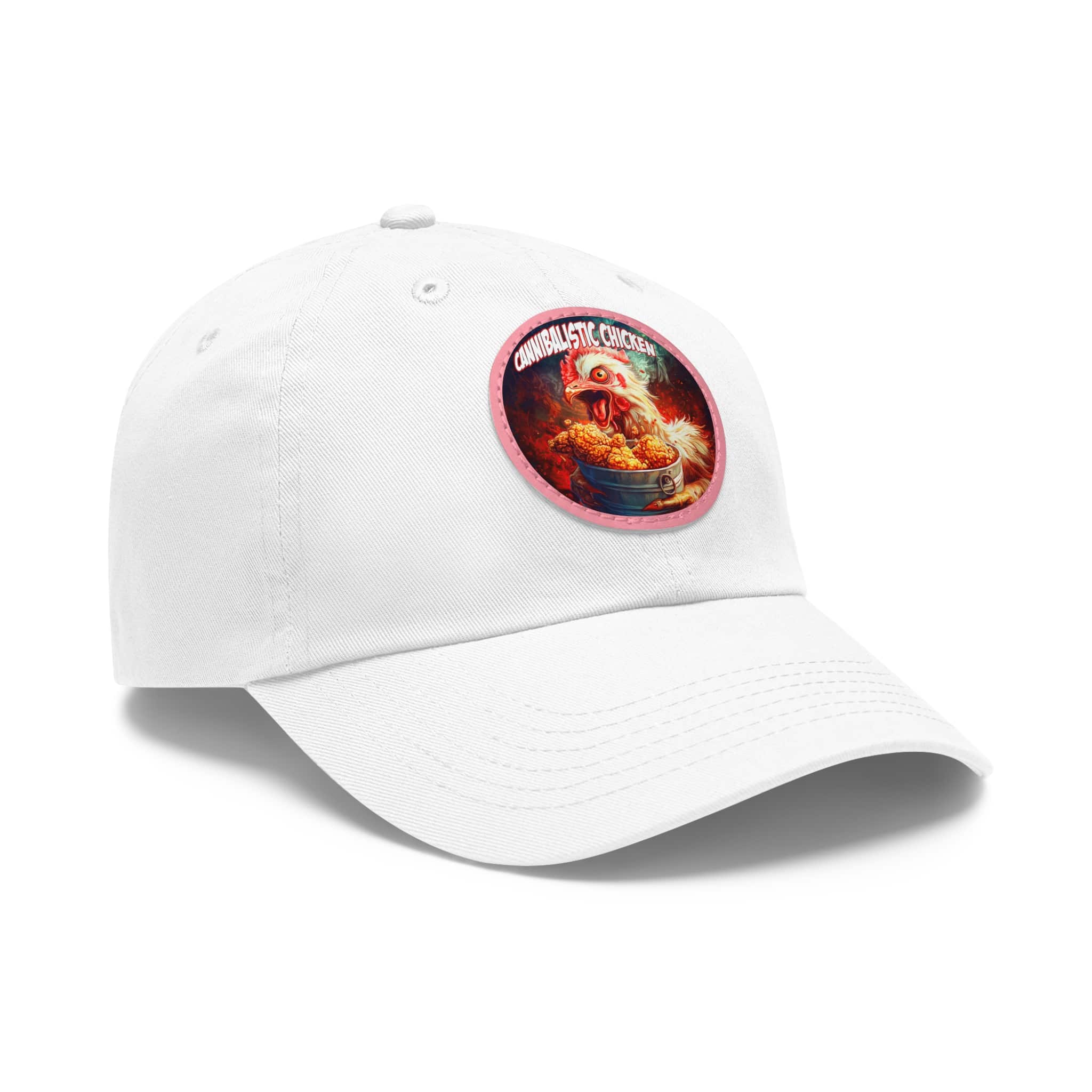 Cannibalistic Chicken Band Artistic Round Leather Patch Dad Hat - Stylish Casual Cap - Image 47