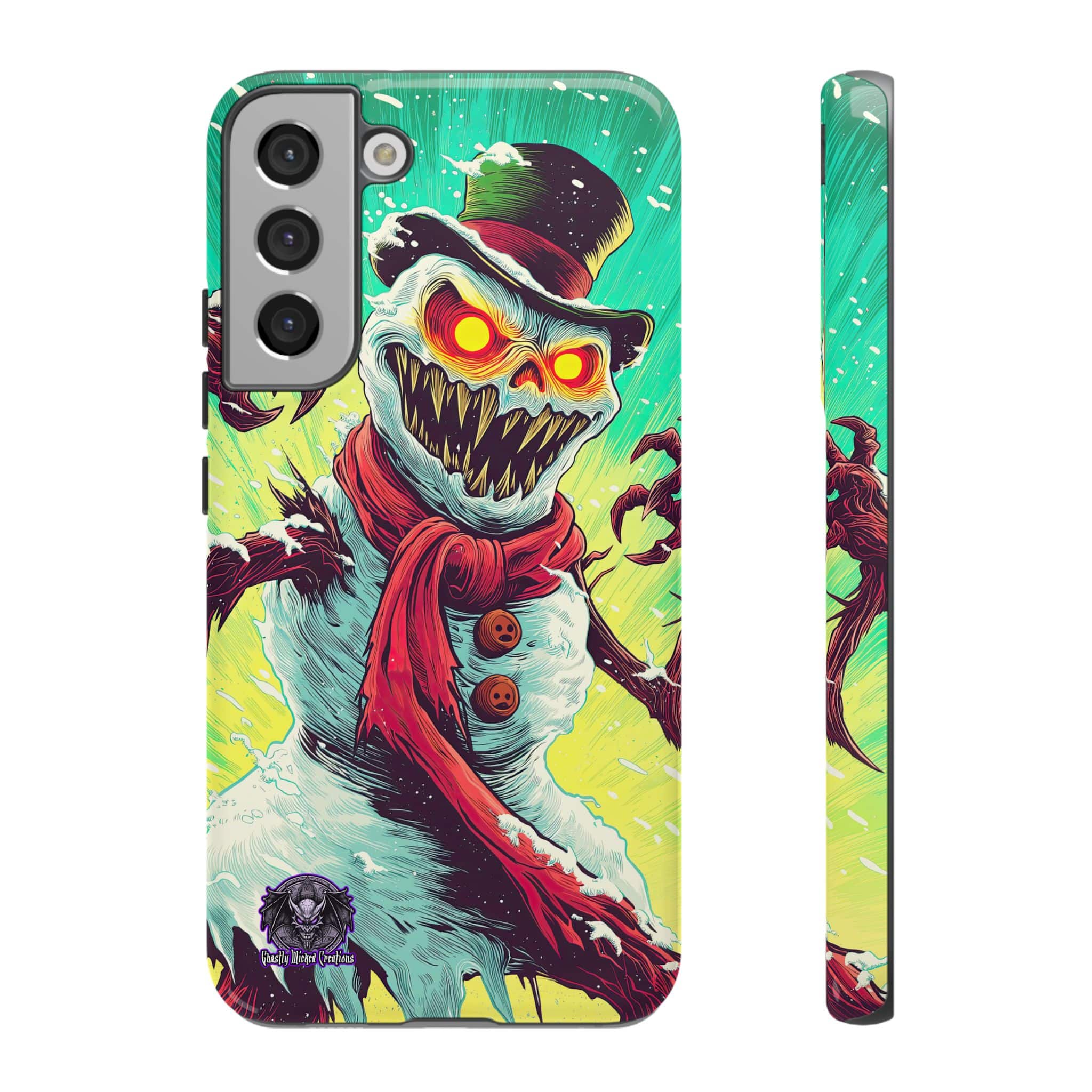 Sadistic Snowman Pop 60’s Art Style Samsung & iPhone Ultra Tough Cases - Image 9