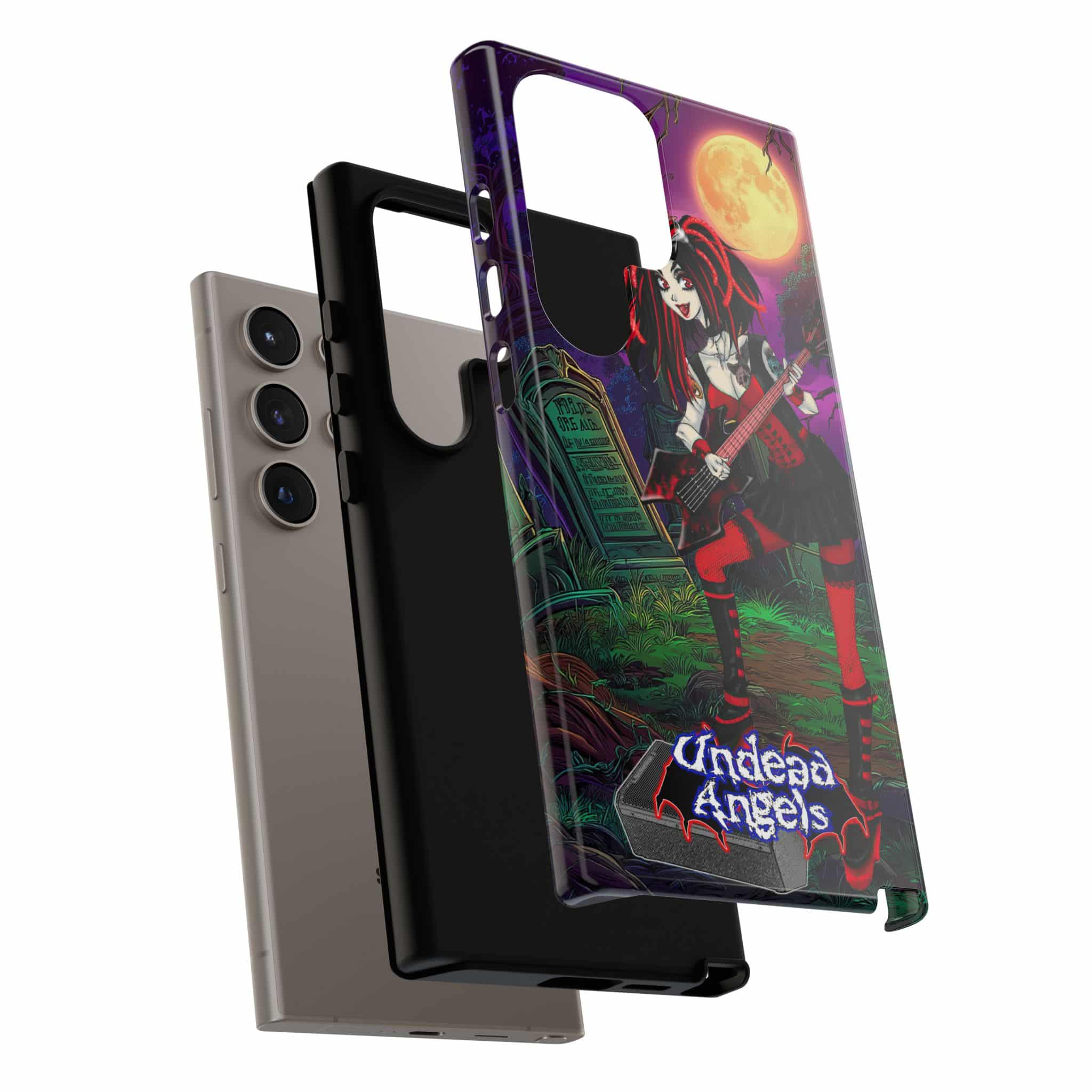 Undead Angels Vampire Guitarist Crimson Classic 2025 Edition Samsung & iPhone Ultra Tough Cases - Image 2