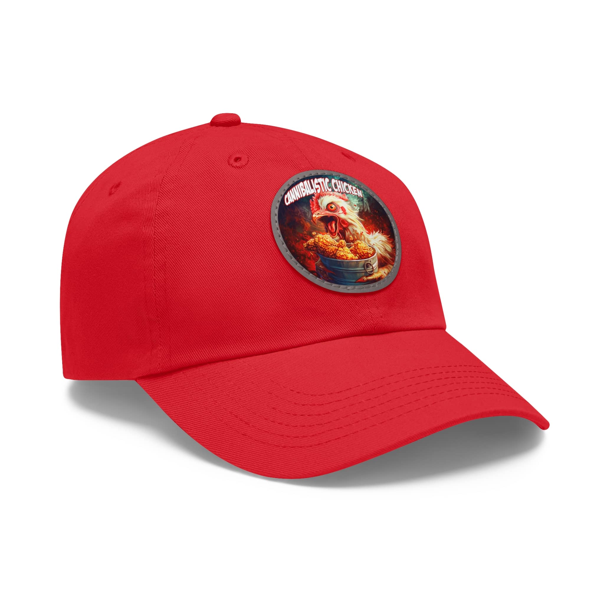 Cannibalistic Chicken Band Artistic Round Leather Patch Dad Hat - Stylish Casual Cap - Image 52
