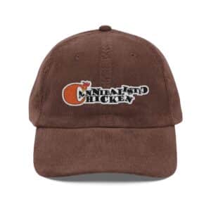 Embroidered Cannibalistic Chicken Band New Logo Vintage Corduroy Cap