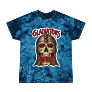 Gladiators Of Pain Metal Band Skull Helmet Spiral Tie-Dye Tee, Crystal